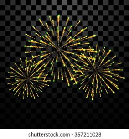Golden vector holiday firework