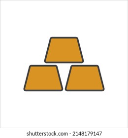 Icono del vector de oro sobre un fondo blanco