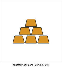 Icono del vector de oro sobre un fondo blanco