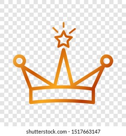 Golden Vector Icon Outline Style, Crown for part Of logo or other related
