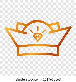 Golden Vector Icon Outline Style, Crown for part Of logo or other related
