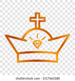 Golden Vector Icon Outline Style, Crown for part Of logo or other related
