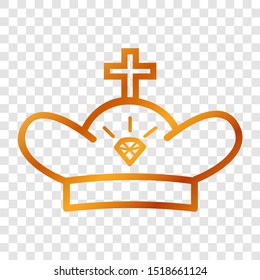 Golden Vector Icon Outline Style, Crown for part Of logo or other related
