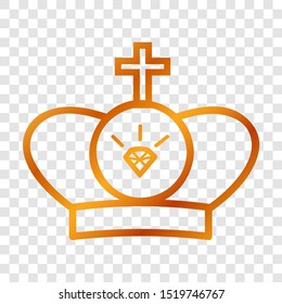 Golden Vector Icon Outline Style, Crown for part Of logo or other related
