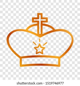 Golden Vector Icon Outline Style, Crown for part Of logo or other related
