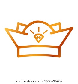 Golden Vector Icon Outline Style, Crown for part Of logo or other related
