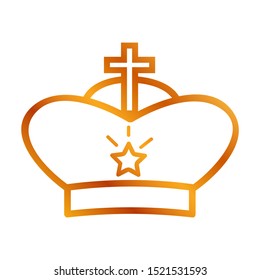 Golden Vector Icon Outline Style, Crown for part Of logo or other related
