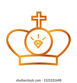 Golden Vector Icon Outline Style, Crown for part Of logo or other related
