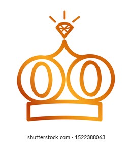 Golden Vector Icon Outline Style, Crown for part Of logo or other related
