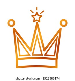 Golden Vector Icon Outline Style, Crown for part Of logo or other related
