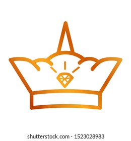 Golden Vector Icon Outline Style, Crown for part Of logo or other related

