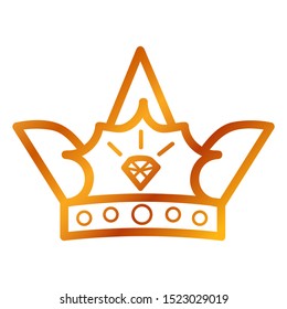 Golden Vector Icon Outline Style, Crown for part Of logo or other related
