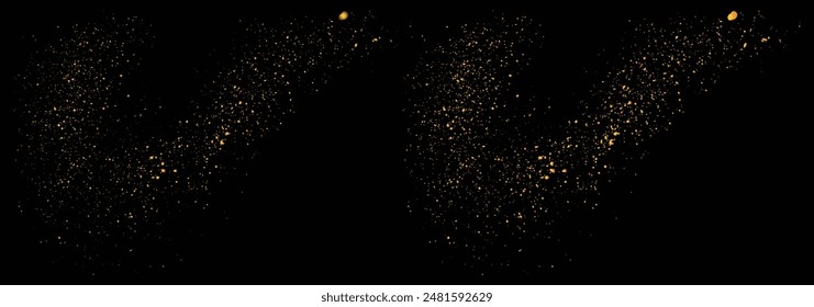 Golden vector illustration confetti gold glitter celebratory background