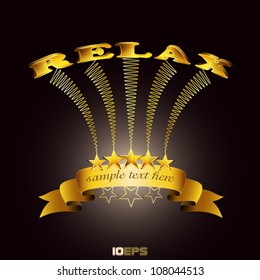 Golden vector label with space for your text, vector illustration