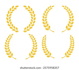 Golden Vector laurel wreath set design