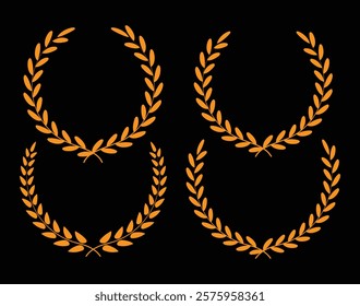 Golden Vector laurel wreath set design