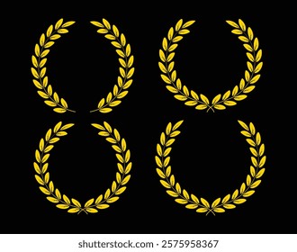 Golden Vector laurel wreath set design