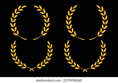 Golden Vector laurel wreath set design