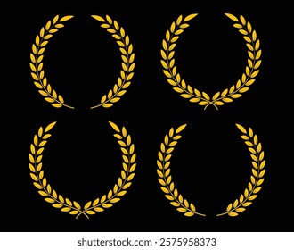 Golden Vector laurel wreath set design