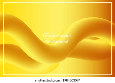 Golden vector liquid wave on abstract background, design element