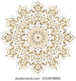 Vetor dourado Mandala arte, mandala floral única 