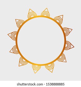 The Golden Vector Mandala Flower Pattern Design Logo With White Background