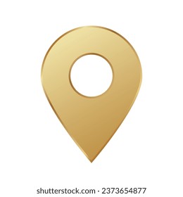 golden vector map pin gold pointer