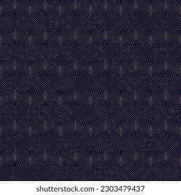 Golden vector minimalist geometric seamless pattern with thin lines, squares, diamonds, grid, tiles. Subtle black and gold texture in art deco style. Minimal luxury background. Simple repeat design 