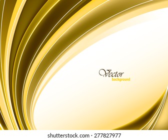 Golden Vector Modern Wavy Background. Eps10.