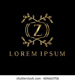 Golden vector monogram. Letter Z logo design template