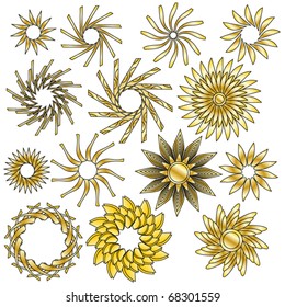 Golden vector ornament collection