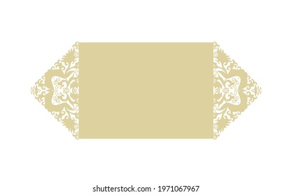 Golden vector ornamental frame on white background