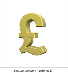 Golden Vector Pound Logo, Currency Sign