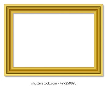 golden vector retro vintage gold picture frame isolated on white background