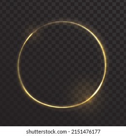 Golden vector round light effect with transparency and highlights.Golden round frame.