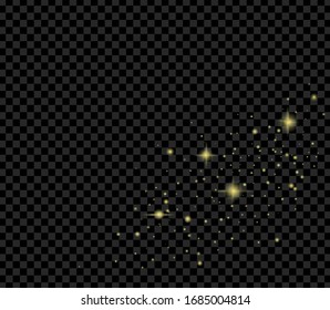Golden vector sparkles on a transparent background. Dust. Magic effect.