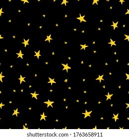 Golden Vector Stars On Black Background Stock Vector (Royalty Free ...