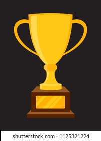 Golden vector trophy cup