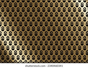 Diseño del patrón de damasco vintage del Vector Dorado. Ilustración vectorial. invitación, folleto, menú, folleto, postal, fondo, fondo de pantalla, decoración o cualquier idea que se desee. Lujoso.