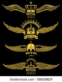 Golden vector wing crown royal logo