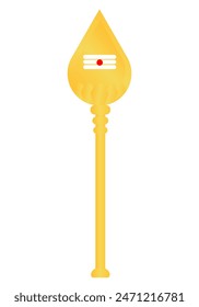 Golden Vel vector illustration , Vel is a divine javelin or spear associated with Murugan, the Hindu god of war.	