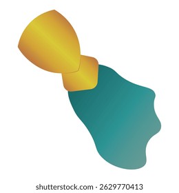 Golden vessel with water flow. Vector illustration