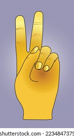 Golden Victory Sign Vector Illustration
