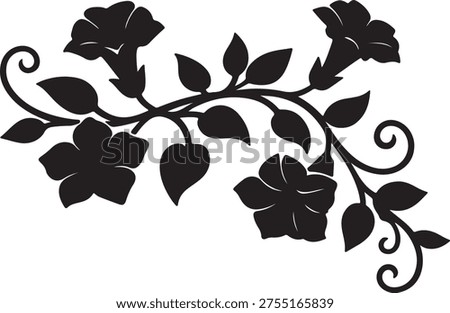 Golden Vine Flower Icon – Vector Illustration