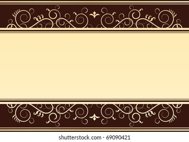 golden vintage abstract floral background