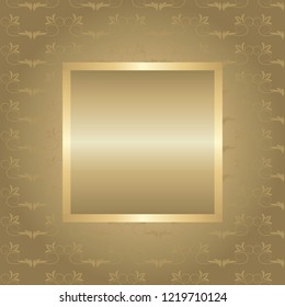 Golden vintage background with pattern ornaments.