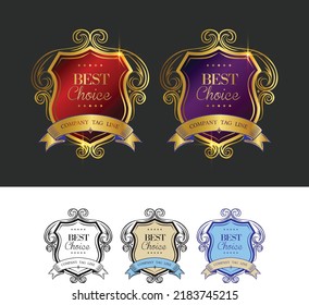 Golden and vintage badges collection 