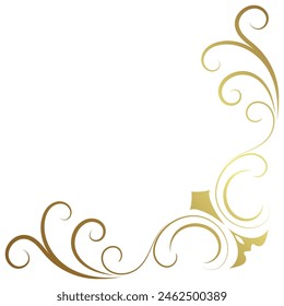 golden vintage corner gradient graphic elements For decorating the edges of frames