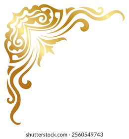 Golden vintage corner, a luxurious corner for decorating cards.