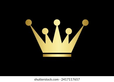 Golden Vintage Creative Crown abstract Logo design vector template. Vintage Crown Logo Royal King Queen concept symbol Logotype concept icon. 